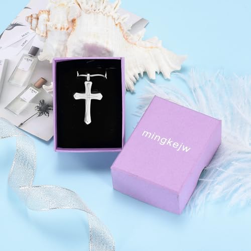 Stainless Steel Cross Urn Necklace for Ashes - Memorial Keepsake Pendant with Gift Box, Screw Top Seal Design, 20" Chain Included, Cremation Jewelry for Ashes Holder Silver