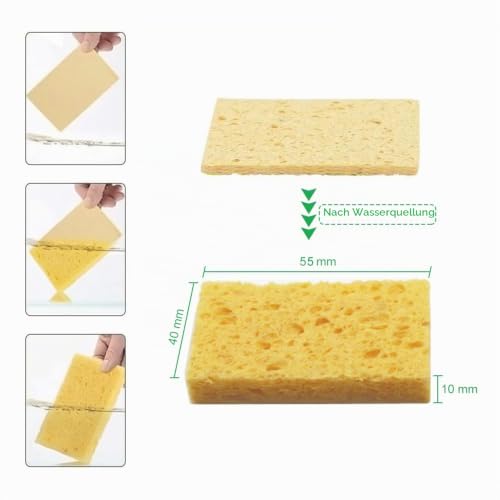 Pack of 20 Professional Soldering Sponge Cleaning Sponge Soldering Iron (4 x 5.5 x 1 cm), Cleaner Sponges for Soldering Tips, Soldering Tip Cleaner Sponge & Soldering Tip Reactivator, Soldering Accessories & Soldering Accessories