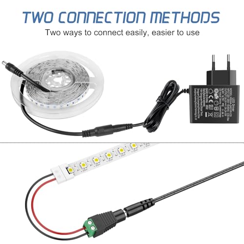 AGOTD 24 V Power Supply 1 A 24 W, AC Adapter, Power Supply LED Driver Input 220-240 V 50-60 Hz, 24 Volt Power Supply Output, AC to DC Converter Transformer for Strip Driver 24 V 1 A