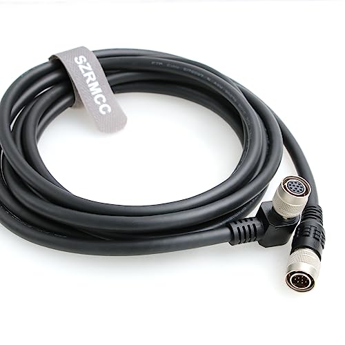 SZRMCC Hirose 12 Pin Male to Right Angle 12pin Female Shielded Replacement Cable for Sony CCXC-12P CCD XC DXC Series Intercon VCP Hitachi Industrial Camera (5m) 5m