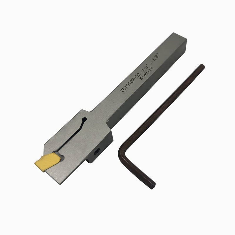 [Australia - AusPower] - 1/2" 3/8" Indexable Lathe Grooving Parting Holder with 10 Pieces GTN- SP200 Heavy Duty Nickel Plated ZQ1212R02 Right -Hand Cut Off Tool Carbide Inserts (3/8" ZQ1010R02 with 10pcs inserts) 3/8" ZQ1010R02 with 10pcs inserts 