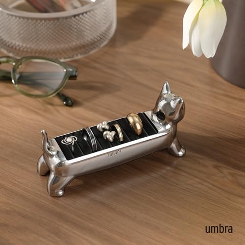 Umbra Ali Cat Ring Holder, Jewelry Storage, Holds 9 Rings, Chrome
