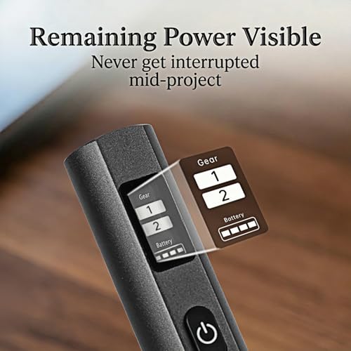 LIBERRWAY Engraving Pen, Cordless Rotary Tool with Power Display, 2-Speed 20000RPM Mini Engraver for Jewelry, Metal, Glass, Wood, Resin, DIY Beginner Friendly (‎30bits) 30bits
