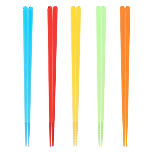Aoba Clear Chopsticks 5P Bbit - Red, Blue, Yellow, Green, Orange - Methacrylic Resin - Dishwasher Safe clear bbit