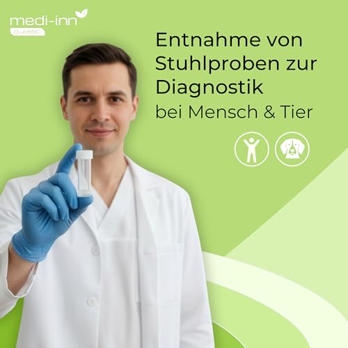 Medi-Inn Chair Sample Containers 25ml Pack of 10 - Transparent Removal Spoons in Lid Screw Cap PP for In Vitro Diagnostics