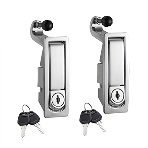 [Australia - AusPower] - 2PCS Compression Latch Lock Trigger Latch Lock, Zinc Alloy Adjustable Lever Hand Operated Compression Latch with Raised Trigger, Flush Lever Latch Key 2 