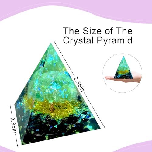 Orgonite Pyramid,Tree of Life Crystal Pyramid,Natural Obsidian Black