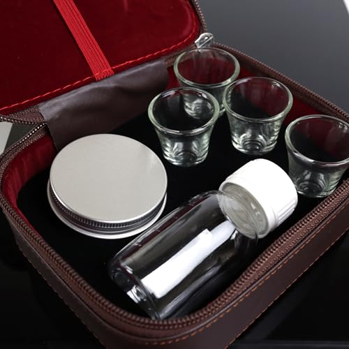 Trinity Church Supply Portable Communion Set with 4 Glass Cups and Velvet-Lined Case, Convenient Travel Design for Religious Ceremonies