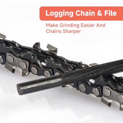 4 Pieces Chainsaw File Set - Round Metal Files with Handle and Guide, 4 Sizes (3.2mm, 4.0mm, 4.8mm, 5.5mm) Chainsaw Sharpener, Chain File for DIY and Professional | 4 Größen (3,2 mm, 4,0 mm, 4,8 mm, 5,5 mm) Feilenset Metall mit Griff und Guide Geeignet...