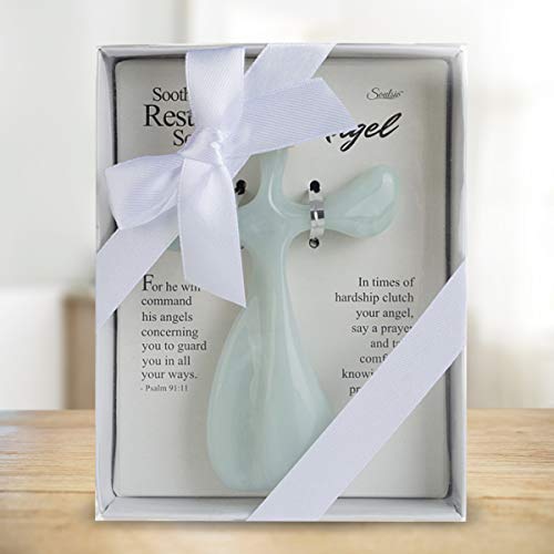 Soothe My Restless Soul Angel Prayer Cross- Faith Gifts for Women- Handheld, Comforting Design for Clutching, Clinging and Praying- Peaceful, Calming Bereavement Sympathy Gift- Marble Resin 1