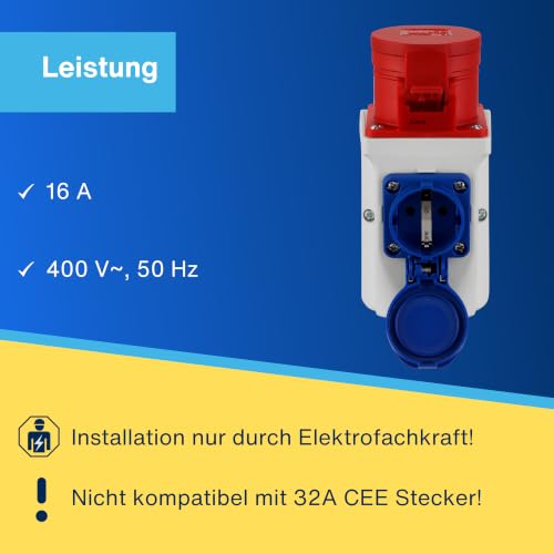 REV Ritter 0510603777 Grounding Wall Socket CEE 100 x 50 x 50 cm Combination wall socket