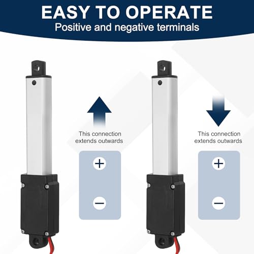 DTGN DC12V Mini Electric Linear Actuator 25mm(Stroke) - 20N/4.5lbs - 30mm/s Speed IP54 Waterproof Linear Actuator W/Brackets & Screws for Robotics, Cabinets, Home Automation 1" x 1.2"/s