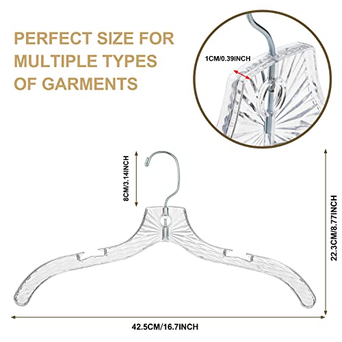 Quality Clear Plastic Hangers 12 Pack - Durable Crystal Cut Heavy Duty Hangers for Clothes, Shirts, Suits, Coats, Dresses Crystal - Suit Hangers - 12 Pack