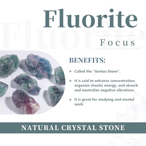 Rockcloud Natural Fluorite Crystal Geode Cluster Irregular Mineral 0.22 lb 0.22-0.44 lb