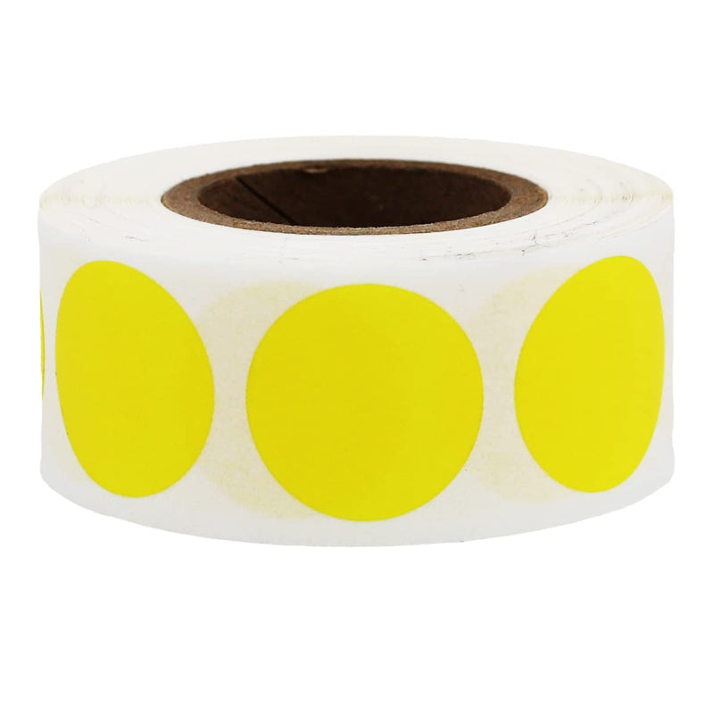 Yellow 3/4" Inch Transparent Color Coding Labels, 500 Total Adhesive Stickers On A Roll, Ideal for Planners, Journals, Mailing Seals and Crafting Ideas Yellow