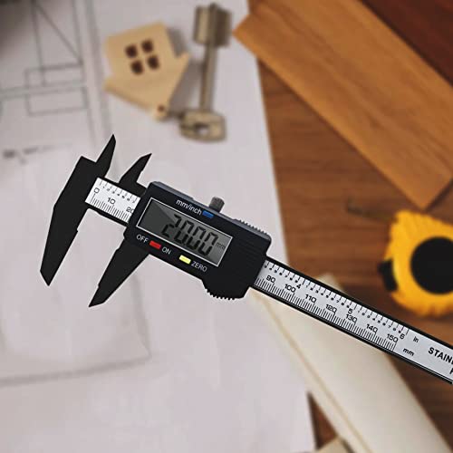 Retoo 150 mm Digital Caliper, Precise Plastic Calliper with LCD Display, Measuring Range 0-150 mm, Accuracy +/- 0.2 mm, Robust Construction for Indoor, Outside and Depth Measurements