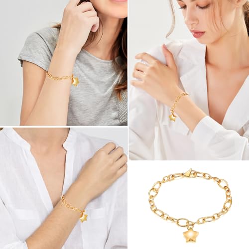 Minicremation Small Star Urn Bracelet for Ashes Stainless Steel Cremation Jewelry Bangles for Pet/Human Ashes Memorial Keepsake Ash Jewelry Gold