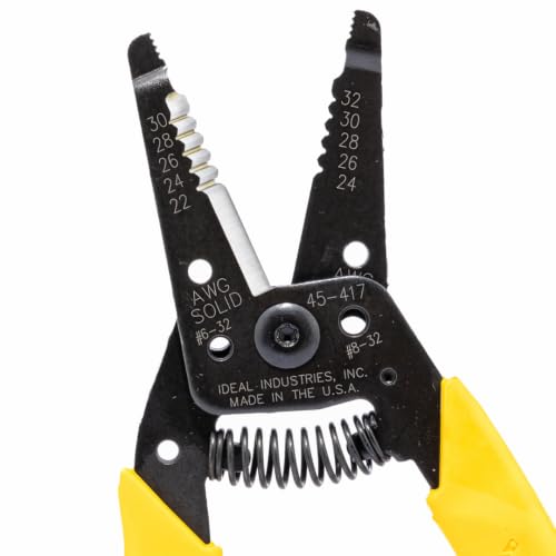 Ideal Electrical 45-417 Premium Reflex T wire stripper with plier nose, slide lock, and textured grips