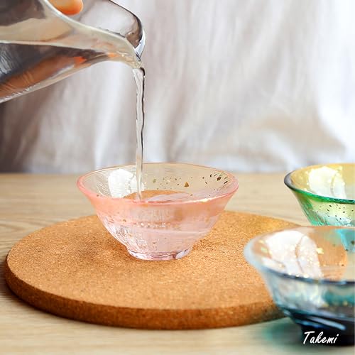Japanese drinkware gift Handcrafted Mini Glass Set Elegant Japanese Sake Cups Perfect for Any Occasion Made in Japan (Sakura and Moonlight, Sake Glass (2.5 fl oz)) Sakura and Moonlight 1.7 Ounces