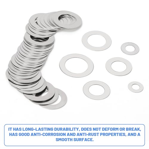 Glarks stainless steel thin flat washer assortment kit, M4-M12 fender washers for screws, bolts, and woodworking