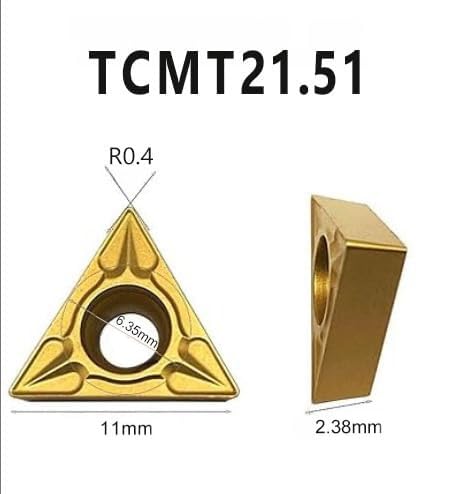 TCMT21.51 TCMT110204 Carbide Turning Inserts Carbide Insert for Lathe Holder TCMT Insert for Steel, Stainless Steel, Aluminum Pack of 10 5pcs TCMT21.51 + 5pcs TCMT21.51