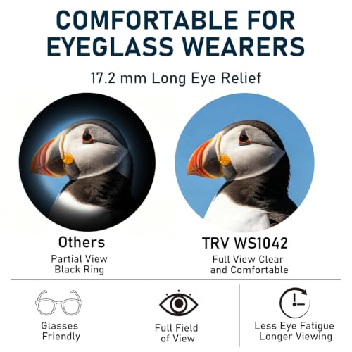 TRV 10x42 Waterproof Binoculars for Adults, Cruise & Travel