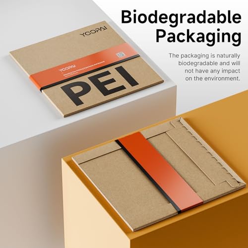 YOOPAI Dual-Sided Build Plate for Bambu Lab A1/P1P/P1S/X1C/X1E, 257x257mm Textured PET + PEO Build Plate Magnetic Spring Steel Sheet Printing Bed, Flexible Heated Bed for 3D Printer Bambulab PEO+PET 257x257