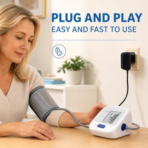 Power Supply 6V for Omron Blood Pressure Monitor - Charger Adapter Compatible with Omron M2 M3 M7 Intelli IT X3 X4 X7 Smart, HHP-CM01 M400 M500 M700 Pressure Cuffs Monitor Charging Adapter