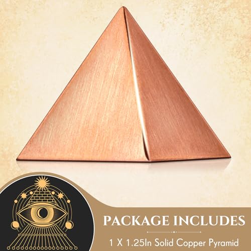 Lineshading Solid Copper Pyramid Purple Gold Giza Shaped for Meditation 1.25 Inch Meditation Pyramid for Balancing Reiki Chakras, Healing Body, Focused Recharging Positive Energy in Home Office