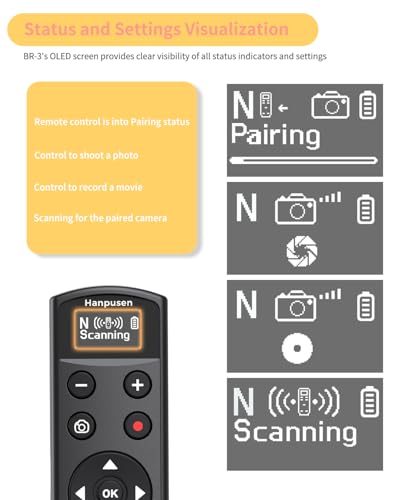 Hanpusen Rechargeable Camera Remote Control for Nikon ZR,Z6III Update Black for Nikon