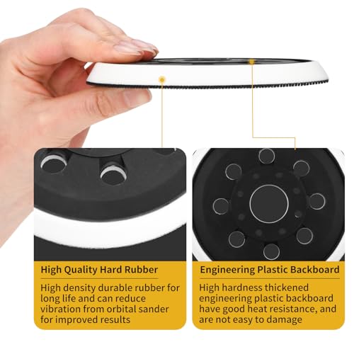 Gnellkoor hook and loop orbital sander pad replacement discs for Bosch ROS20VS, 4 pack