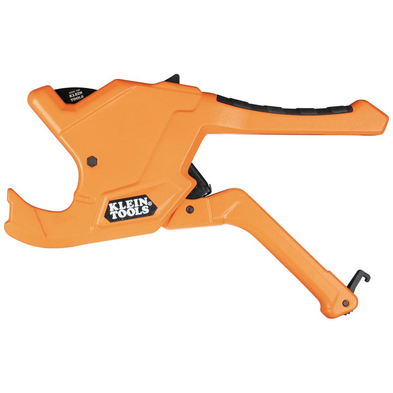[Australia - AusPower] - Klein Tools 50044 Ratcheting PVC Pipe Cutter Tool, 1-1/4 Inch I.D. Cutting Capacity for PVC, CPVC, and PEX Pipes, One-Handed Blade Retraction 