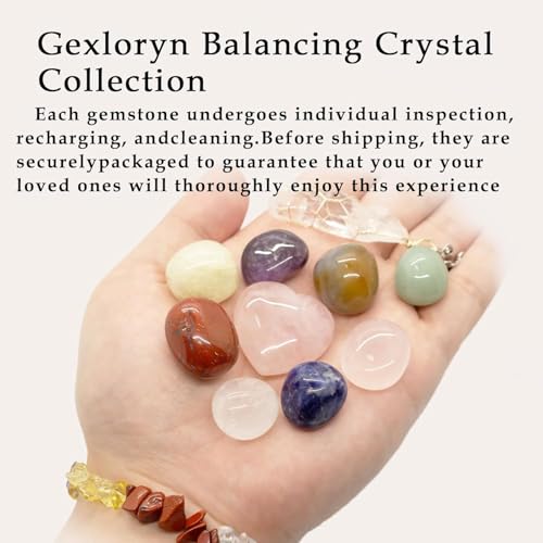 7 Chakra Healing Crystal Gift Set-Mindfulness Meditation Kit with Raw Stone Points,Reiki Energy Bracelet&White Quartz Necklace in Gift Box
