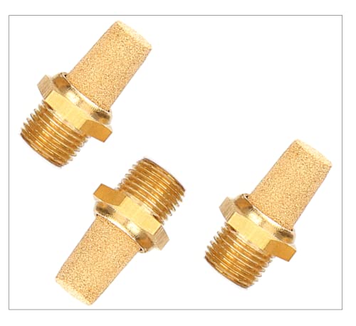 Pneumatic Silencer Made of Sintered Bronze 3/8 Inch Set of 3 Industrial Quality Pneumatic Silencers