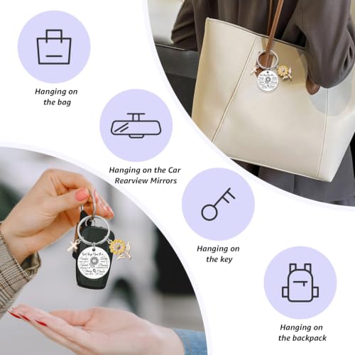 Christian Keyring Women Bible Verse Keyring Inspirational Religious Gifts for Men Women Teens Spiritual Gifts Religious Biblical for Girls Faith Based Gift Bible Accessories Christmas Baptism Gift