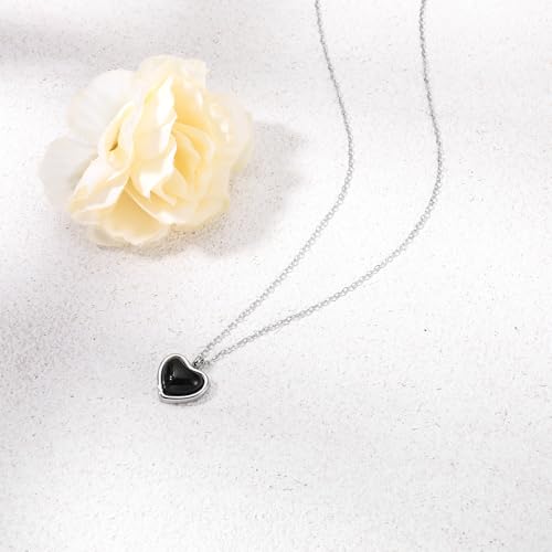 Crystal Necklace for Women Obsidian Tourmaline Pendant 11.81 Inch