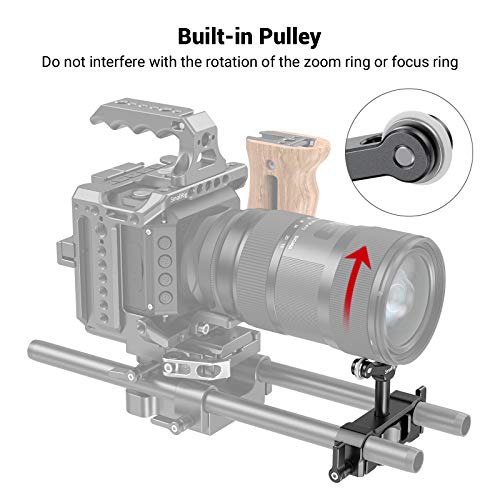 SMALLRIG Universal 15mm LWS Rod Mount Lens Support Bracket Height Adjustable for DSLR Camera Shoulder Rig - 2727