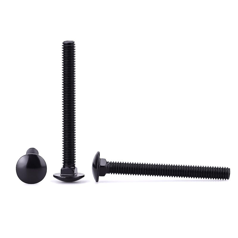 [Australia - AusPower] - 1/2-13 x 3 Black Steel Carriage Bolts, 304 Stainless Steel 18-8, Round Domed Head Square Neck Carriage Bolts Screws, Coarse Thread UNC, 6 PCS 1/2-13 x 3" 