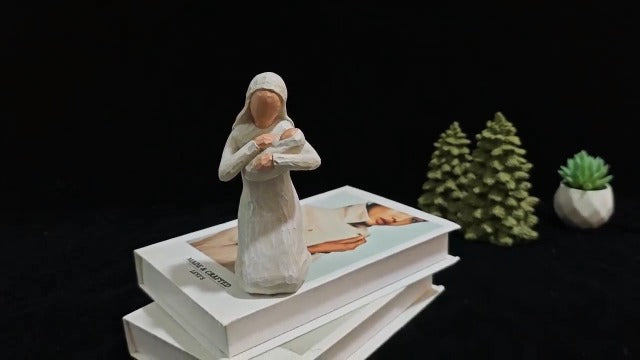 Virgin Mary Statue, 5.91 Inch Resin Blessed Mother Religious Decor White 5.9" Tall
