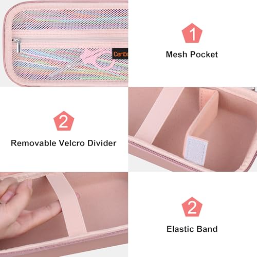 Canboc Carrying Case for SCRIB3D P1 3D Printing Pen, 3D Pen Box with Removable Shoulder Strap, Mesh Pocket fit Filament Refills, Charger, Rose Gold (Case Only) Rose Gold+Rose Gold