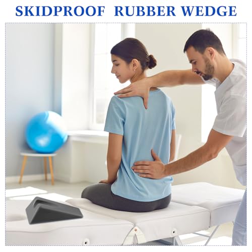 Suzile Mobilization Wedge 7.9 x 4.1 x 2 Inch Triangle Therapy Non Slip Silicone Wedge Pillow Sturdy Support for Relieve Spinal Pain Rehabilitation Tool(Gray) Gray