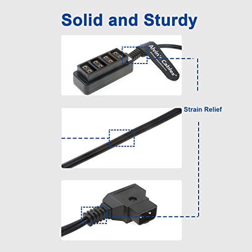 Alvin's Cables D-tap Male to 4 Port D-Tap Female Coiled Splitter Cable for Anton Bauer V-Mount Battery