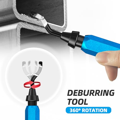 10 Blade Deburring Deburrer for 3D Printing Metal Plastic Stainless Steel (8 BR1010, 2 BS1018) blue