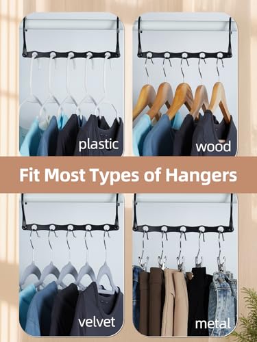 HOUSE DAY Space Saving Hangers 20 Pack, Magic Hanger Organizer - Black
