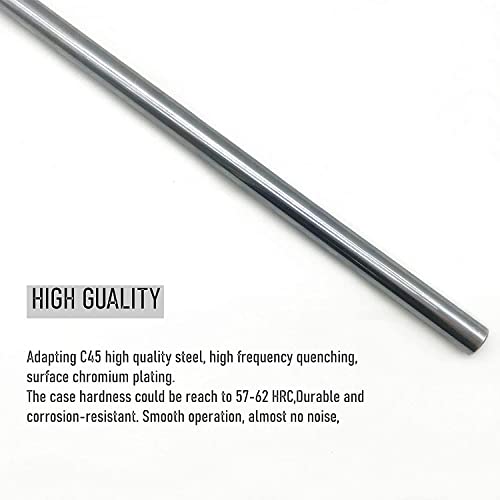 Pack of 2 6 mm x 400 mm Linear Guide Linear Shaft, Steel Cylinder Linear Rail Optical Axis for 3D Printers, DIY, CNC - Metric H8 Tolerance 400mm 6mm