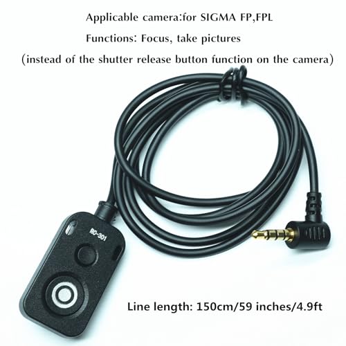 for Sigma FP/FPL Camera Release Cable Shutter Cable Remote Control Small Button to Connect the Cable Camera Device Accessories RC301-CR41 Video Recording Accessories(RC301-CR41 4.9ft) RC301-CR41 4.9ft
