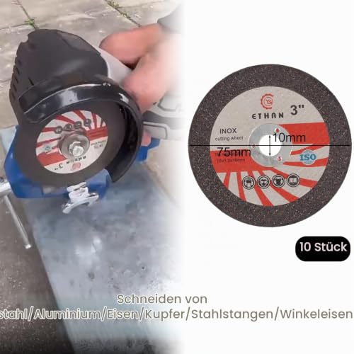 15 Pieces Cutting Disc 76 mm, 3 Pieces Serrated Disc 76 mm, Cutting Discs 76 x 10 mm, 2 Pieces 75 x 10 mm Felt Polishing Discs, Cutting Disc Set for Mini Angle Grinder, Cutting, Polishing, Grinding