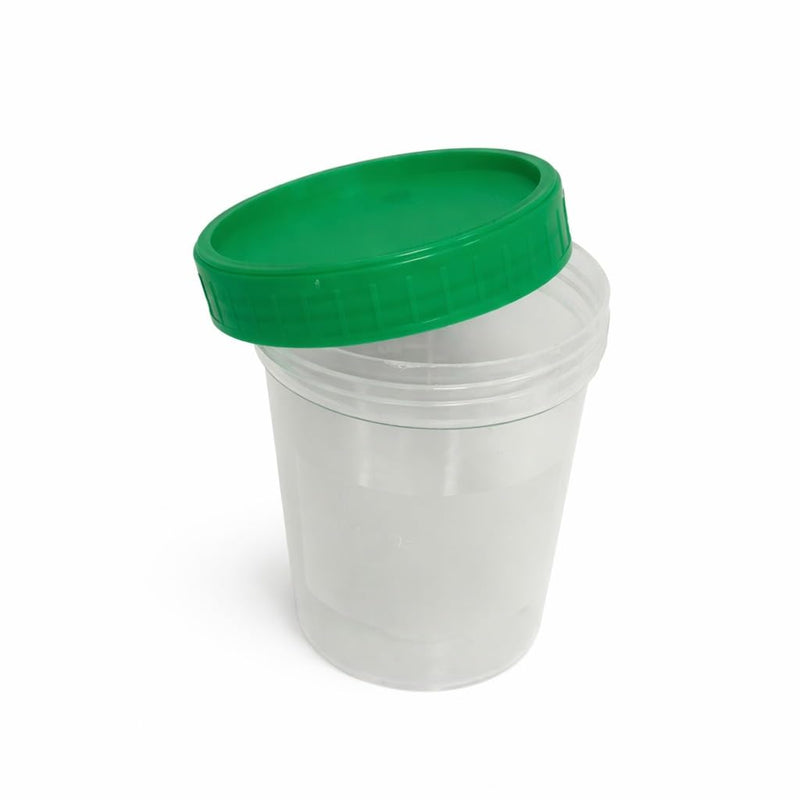 10 Urine Cups with Screw Lid, Sample Cup, Sample Container, Leak-Proof, Capacity 125 ml, Storage Cup, Graduated 20 ml to 100 ml, Polypropylene (PP), Sample Collection Container 10