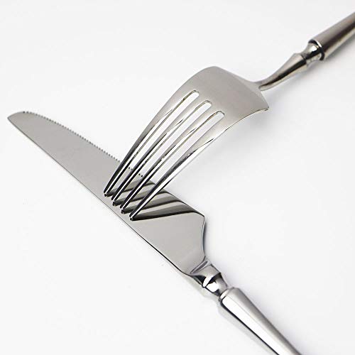 JASHII 20-piece 18/10 Stainless Steel Silver Flatware/Cutlery/Tableware Set Service for 4 Person, Include Knife/Fork/Spoon, Mirror Polished (Silver) service 4