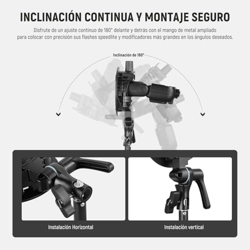 NEEWER CRB1 S Type Bracket Holder with Bowens Mount & Umbrella Hole for Z2PRO Z3R Q120 Q200 TT560 Square Head Round Head Flash Speedlite Compatible with Godox AD200Pro V1